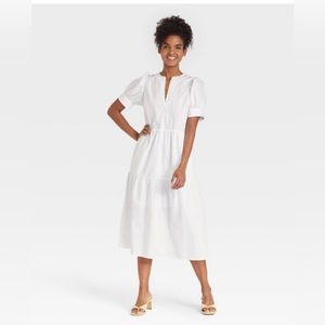 Who What Wear Women's Puff Short Sleeve Dress-Size XS NWT